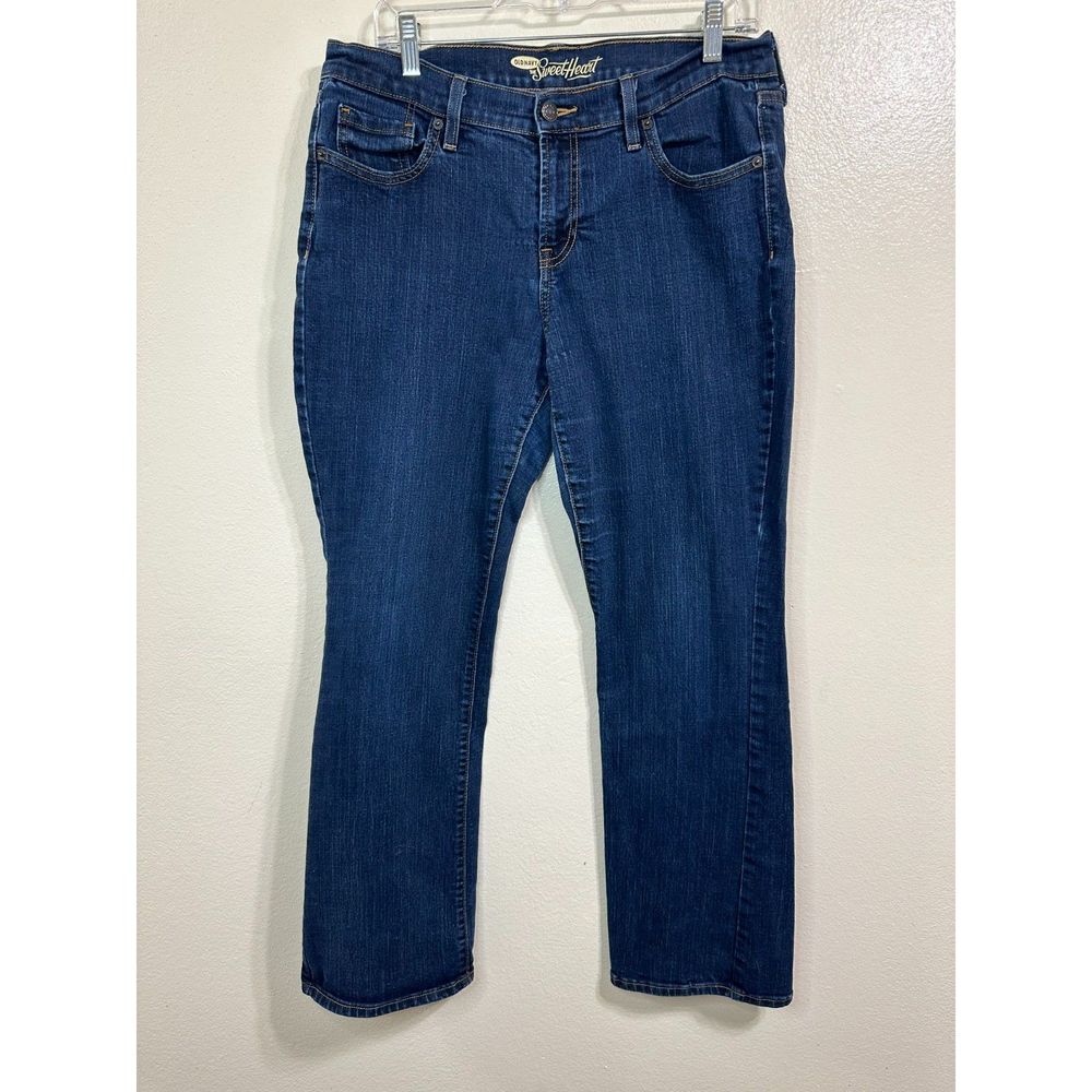 Old Navy Women's Sweetheart Dark Wash Straight Leg Jeans, Size 12 Short